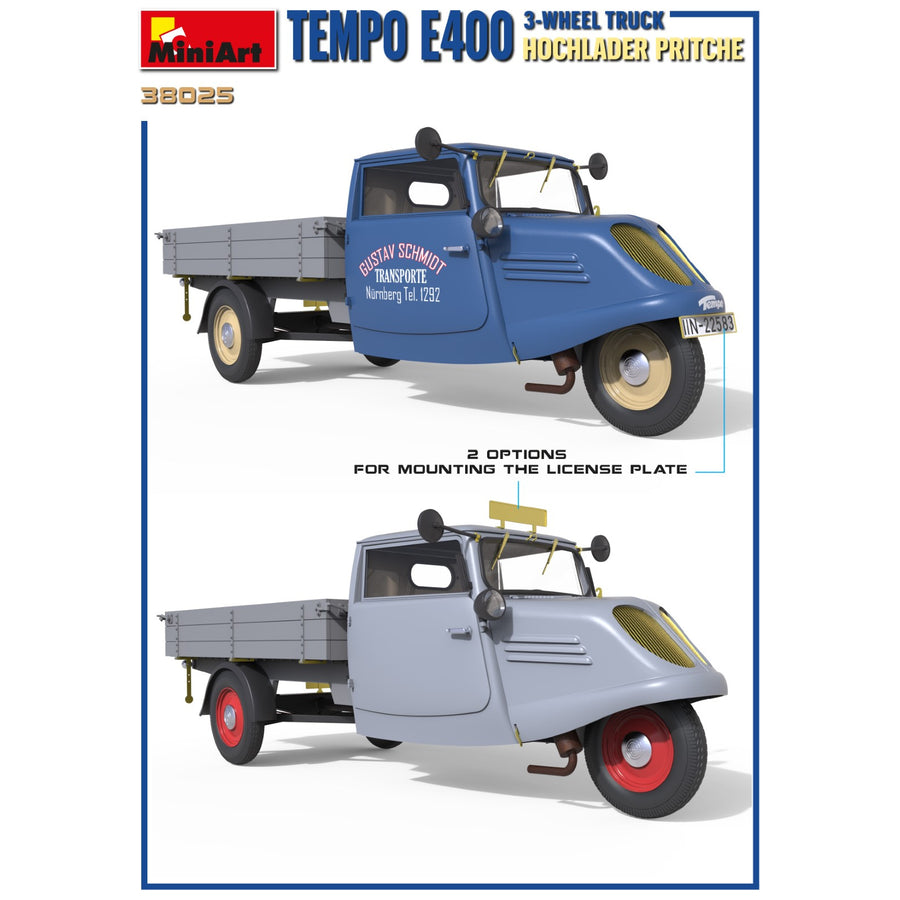 Miniart 2-38025 - MINIART 1/35 TEMPO E400 3 WHEEL TRUCK