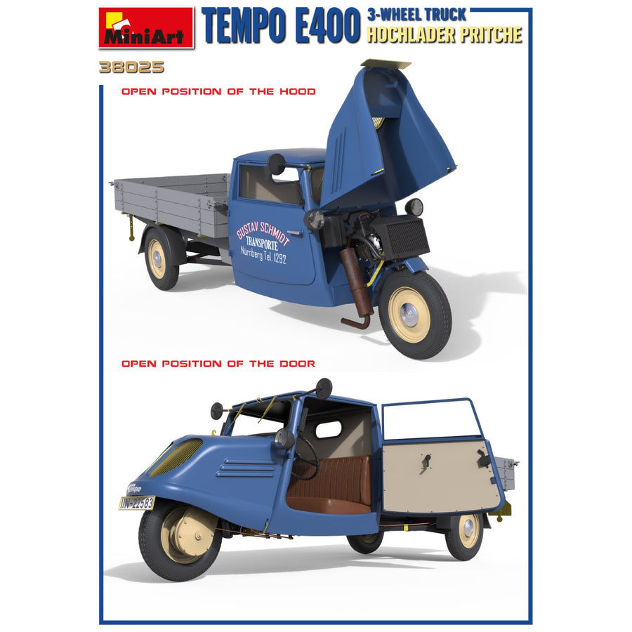 Miniart 2-38025 - MINIART 1/35 TEMPO E400 3 WHEEL TRUCK