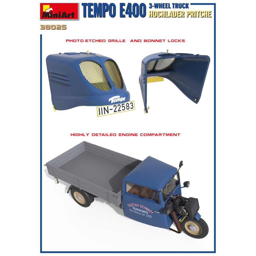 Miniart 2-38025 - MINIART 1/35 TEMPO E400 3 WHEEL TRUCK