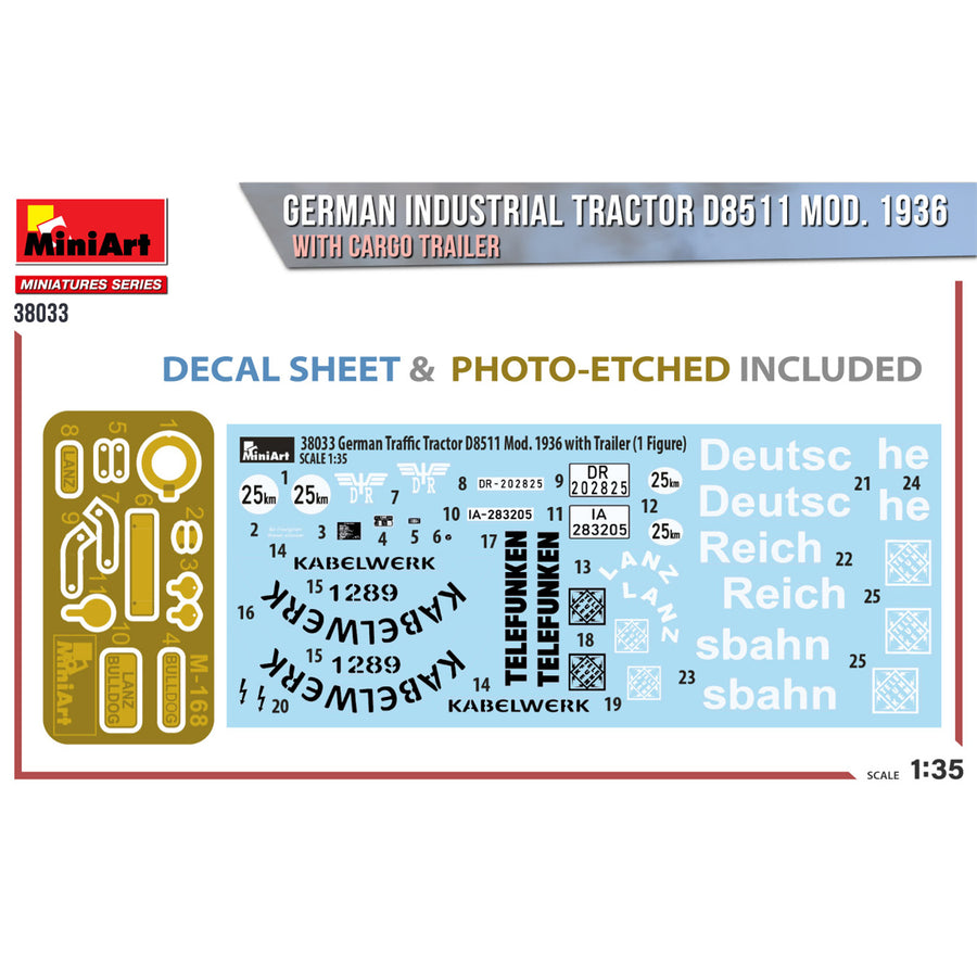 Miniart 2-38033 - MINIART 1/35 GERMAN TRACTOR W/TRAILER
