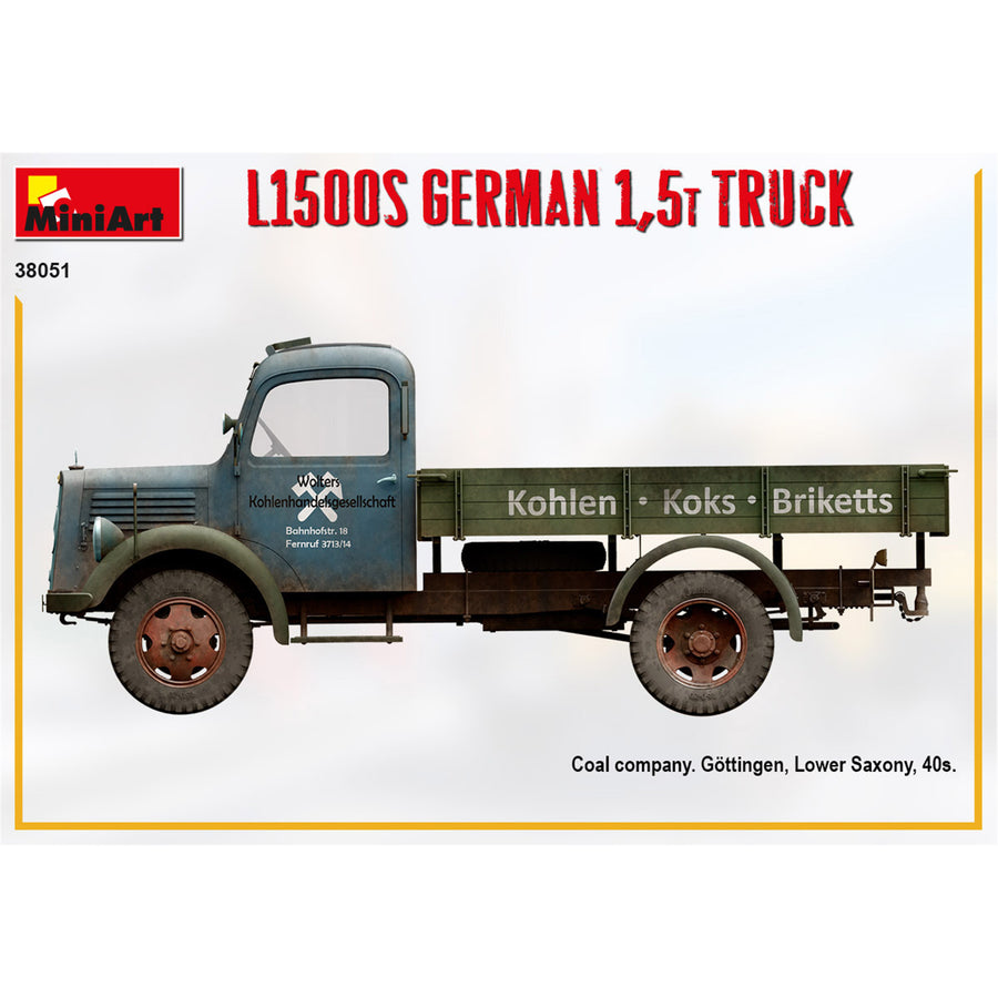 Miniart 2-38051 - MINIART 1/35 L1500S GERMAN 1.5t TRUCK