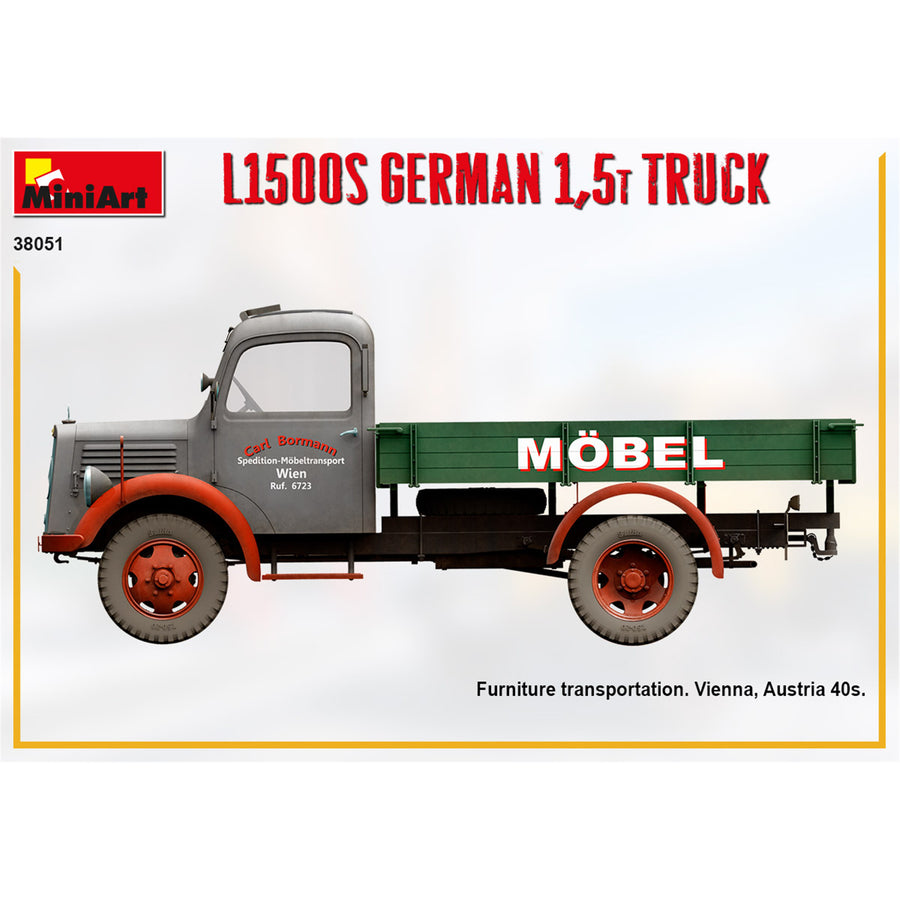 Miniart 2-38051 - MINIART 1/35 L1500S GERMAN 1.5t TRUCK