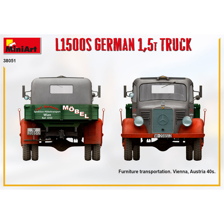 Miniart 2-38051 - MINIART 1/35 L1500S GERMAN 1.5t TRUCK