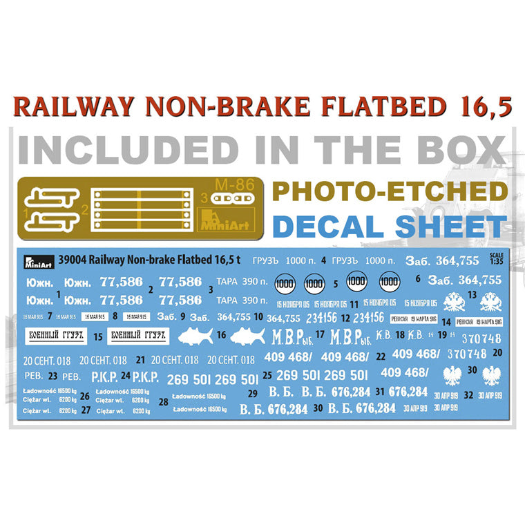 Miniart 2-39004 - MINIART 1/35 RAILWAY NON-BRAKE FLATBED