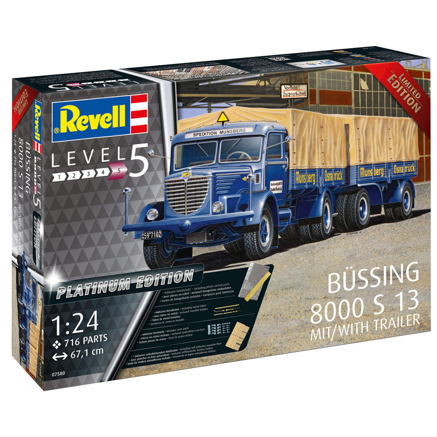 Revell RV07580 - REVELL 1/24 PLATINUM BUSSING 8000 W/TRAILER