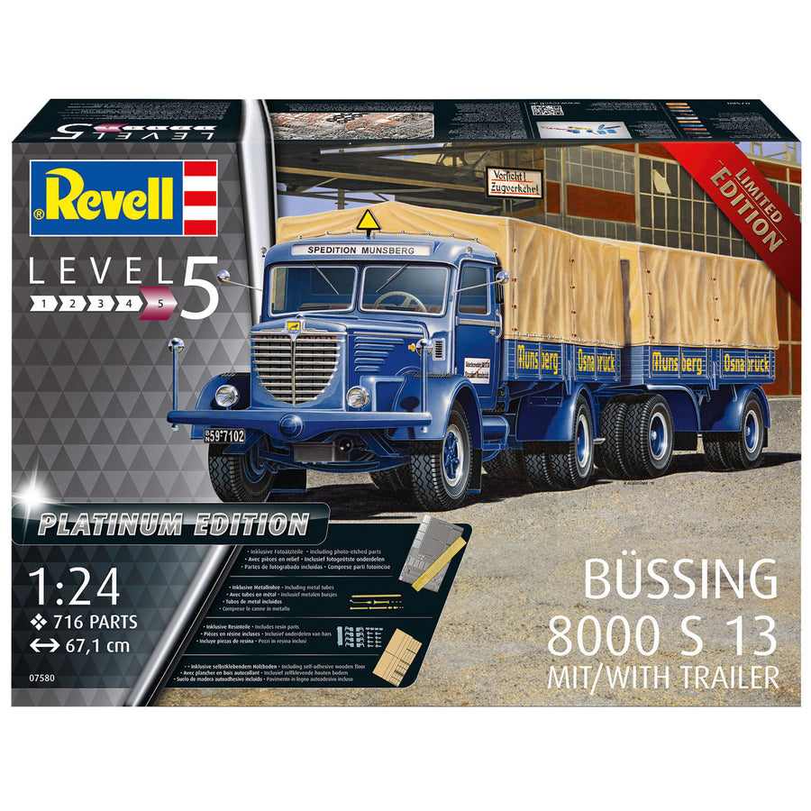 Revell RV07580 - REVELL 1/24 PLATINUM BUSSING 8000 W/TRAILER