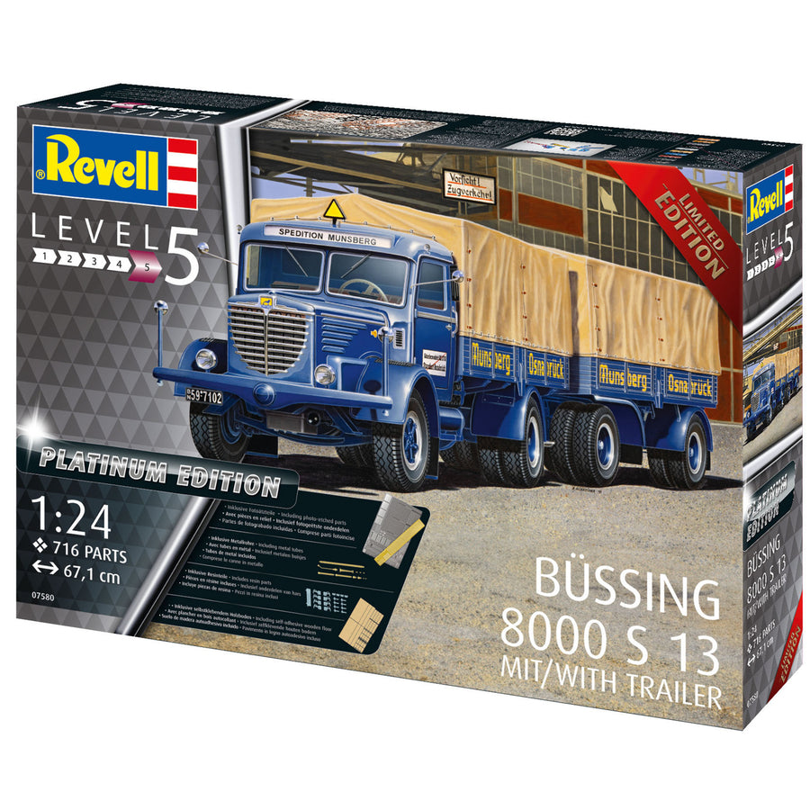 Revell RV07580 - REVELL 1/24 PLATINUM BUSSING 8000 W/TRAILER