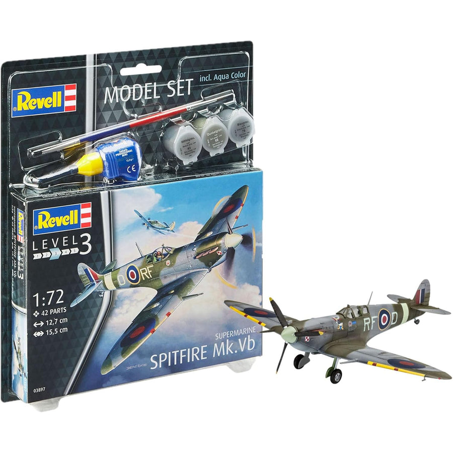 Revell RV63897 - REVELL 1/72 SPITFIRE Mk. Vb MIT FARBE & KLEBER