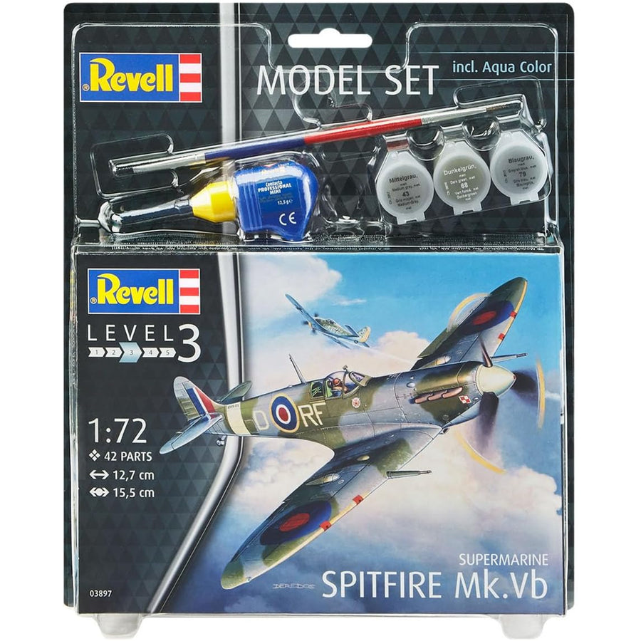 Revell RV63897 - REVELL 1/72 SPITFIRE Mk. Vb MIT FARBE & KLEBER