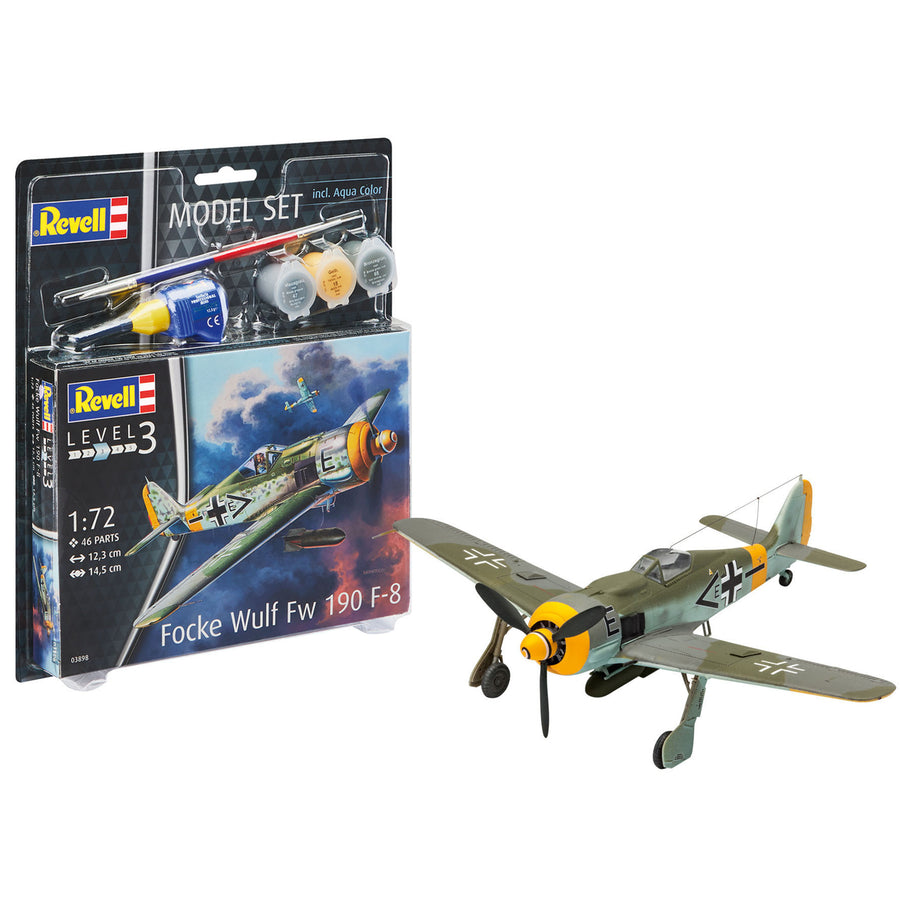 Revell RV63898 - REVELL 1/72 FOCKE WULF FW-190 MIT FARBE & KLEBER