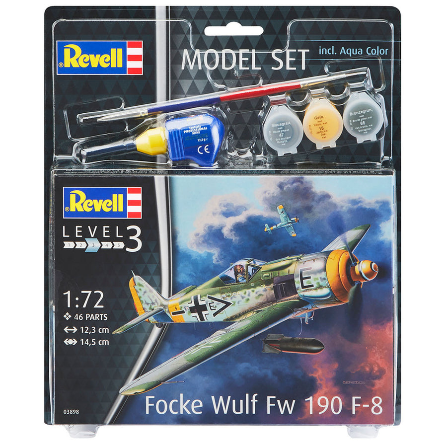 Revell RV63898 - REVELL 1/72 FOCKE WULF FW-190 MIT FARBE & KLEBER