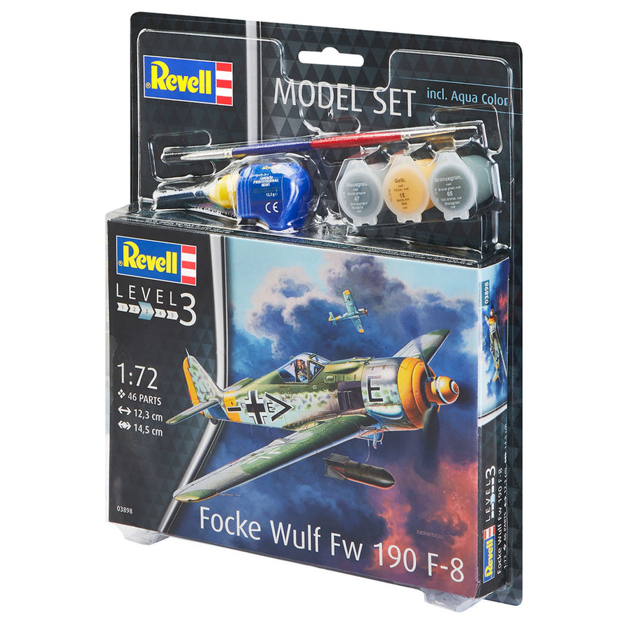Revell RV63898 - REVELL 1/72 FOCKE WULF FW-190 MIT FARBE & KLEBER