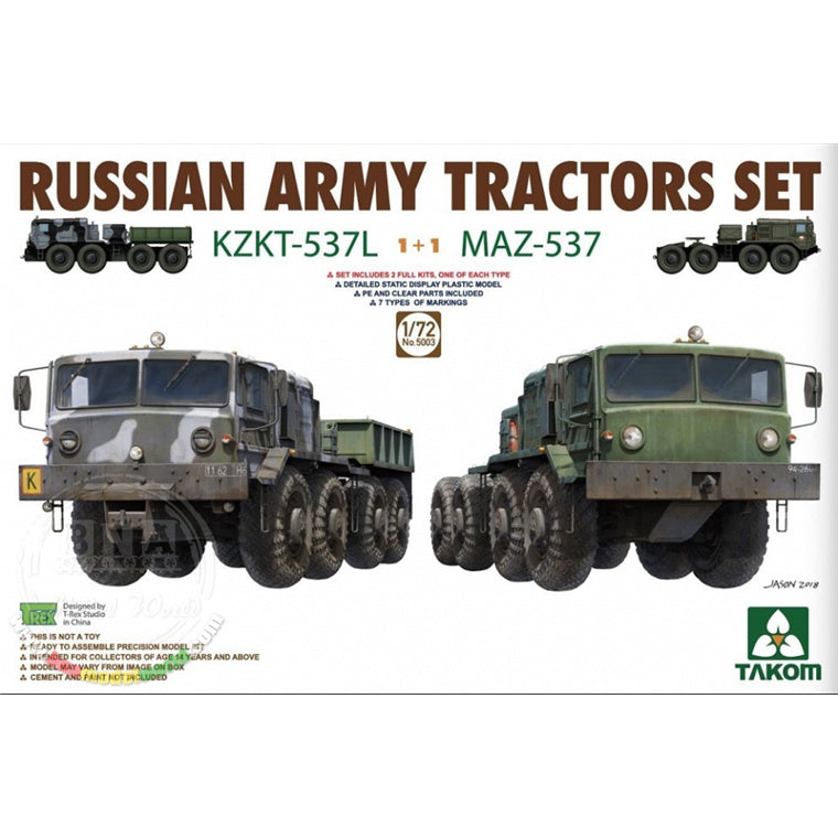TAK5003 - TAKOM 1/72 RUSSISCHE ARMEE ZUGMASCHINEN KZKT & MAZ