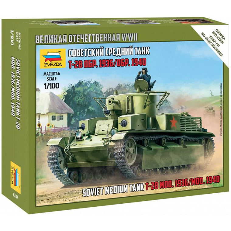 Zvezda Z6247 - ZVEZDA 1/100 T-28 SOVIET TANK