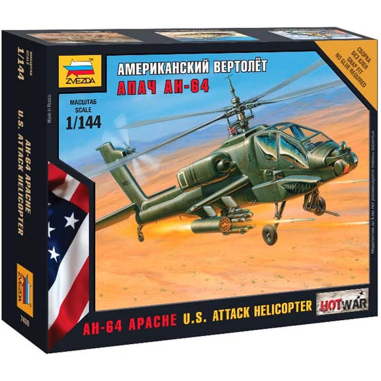 Zvezda Z7408 - ZVEZDA 1/144 APACHE-HUBSCHRAUBER