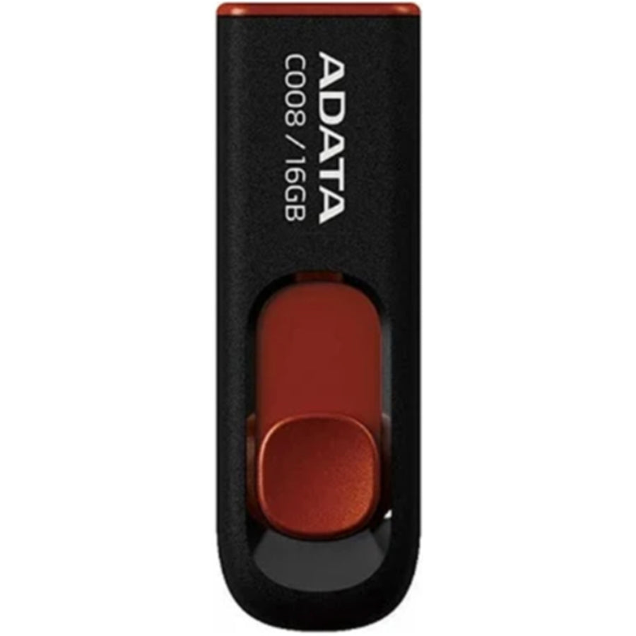 ADATA C008 Retractable USB 2.0 16GB Black/RedFlash Drive