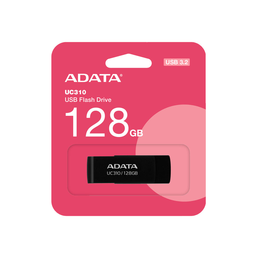 ADATA UC310 Swivel USB3.2 Flash Drive - 128GB - Black