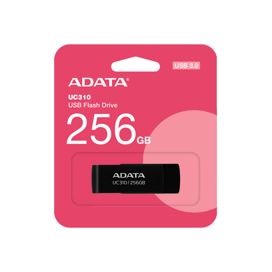 ADATA UC310 Swivel USB3.2 Flash Drive - 256GB - Black