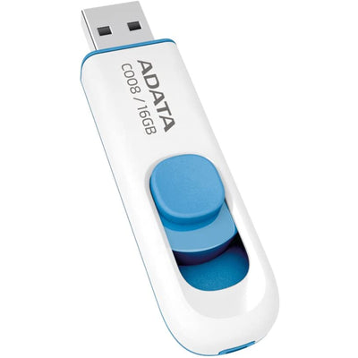 ADATA  C008  USB Flash Drive - 16GB - White / Blue