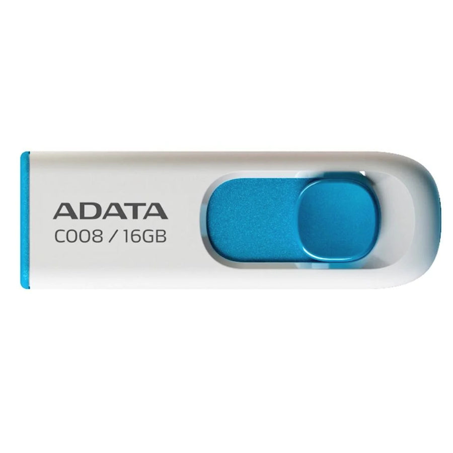 ADATA  C008  USB Flash Drive - 16GB - White / Blue