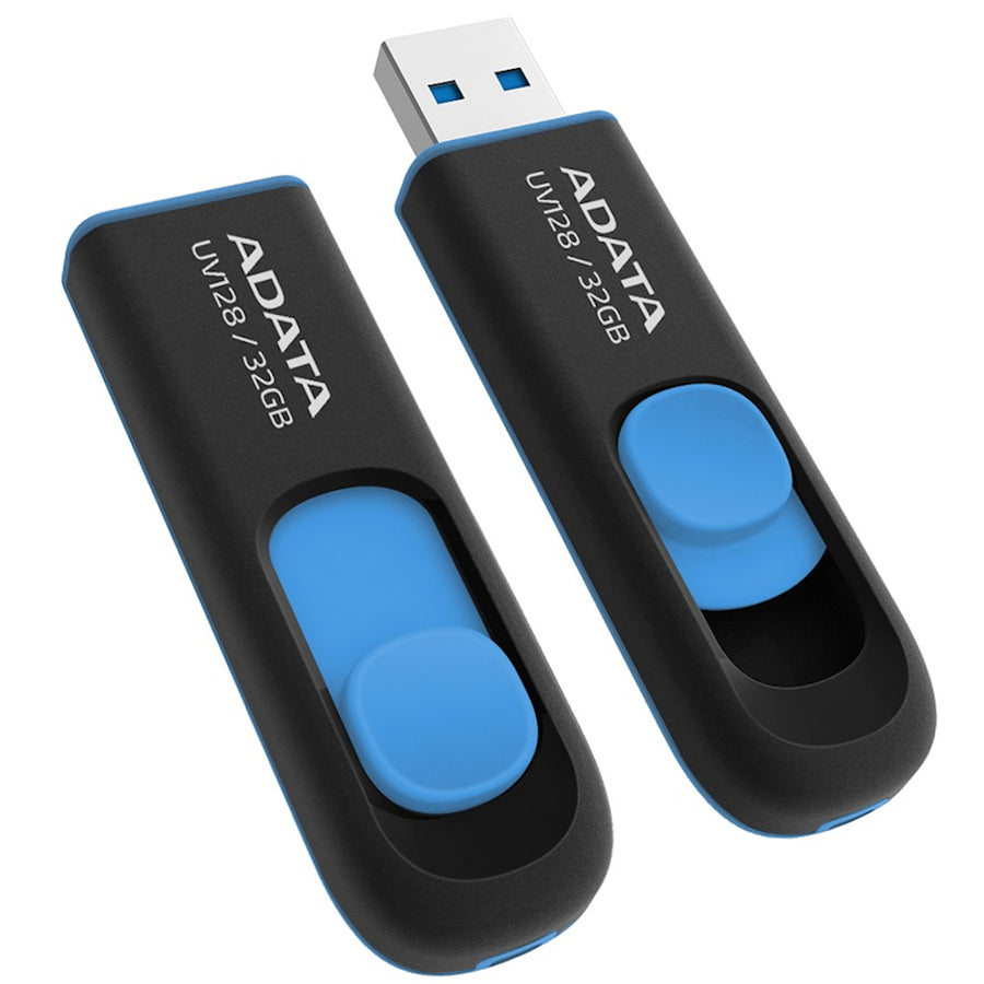 ADATA  UV128  USB Flash Drive - 32GB - Black / Blue