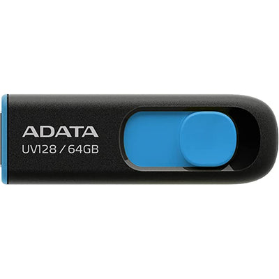 ADATA  UV128  USB Flash Drive - 64GB - Black / Blue