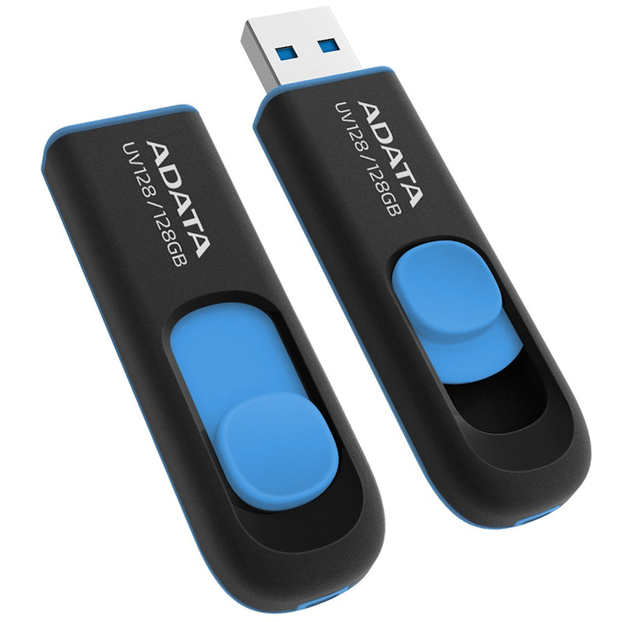 ADATA  UV128  USB Flash Drive - 128GB - Black / Blue