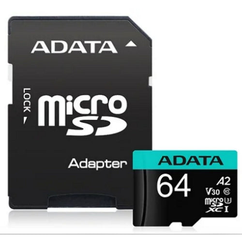 ADATA Premier Pro microSDXC UHS-I U3 A2 V30 Card with Adapter 64GB