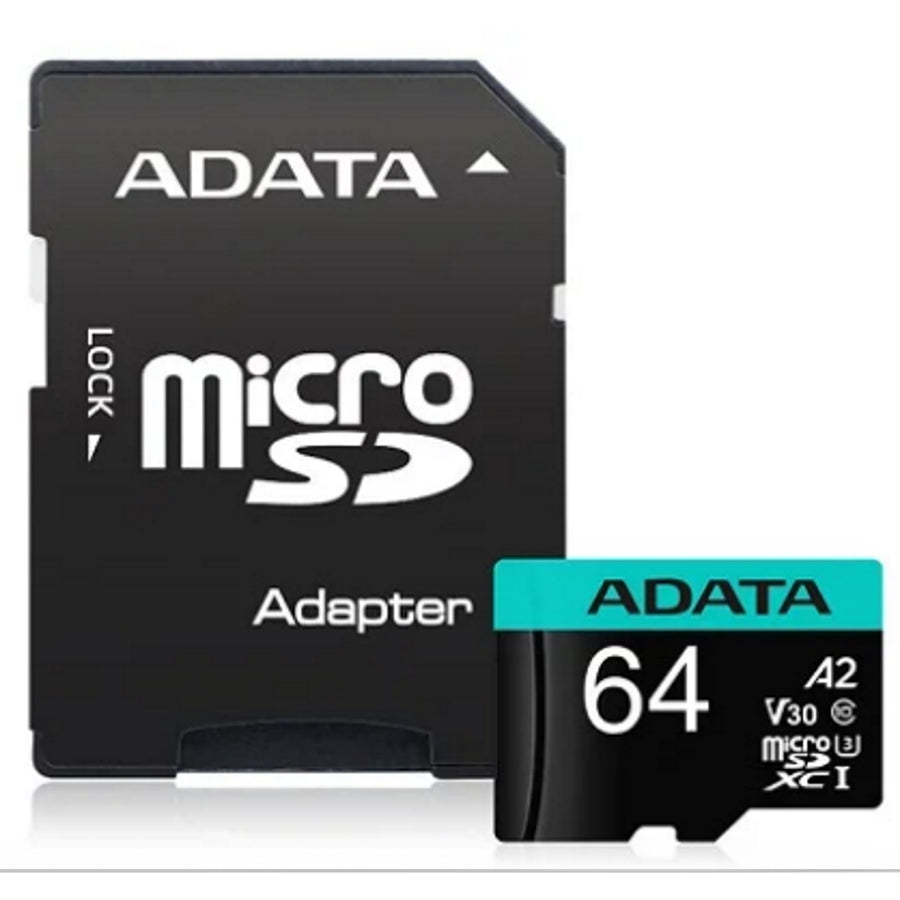 ADATA Premier Pro microSDXC UHS-I U3 A2 V30 Card with Adapter 64GB