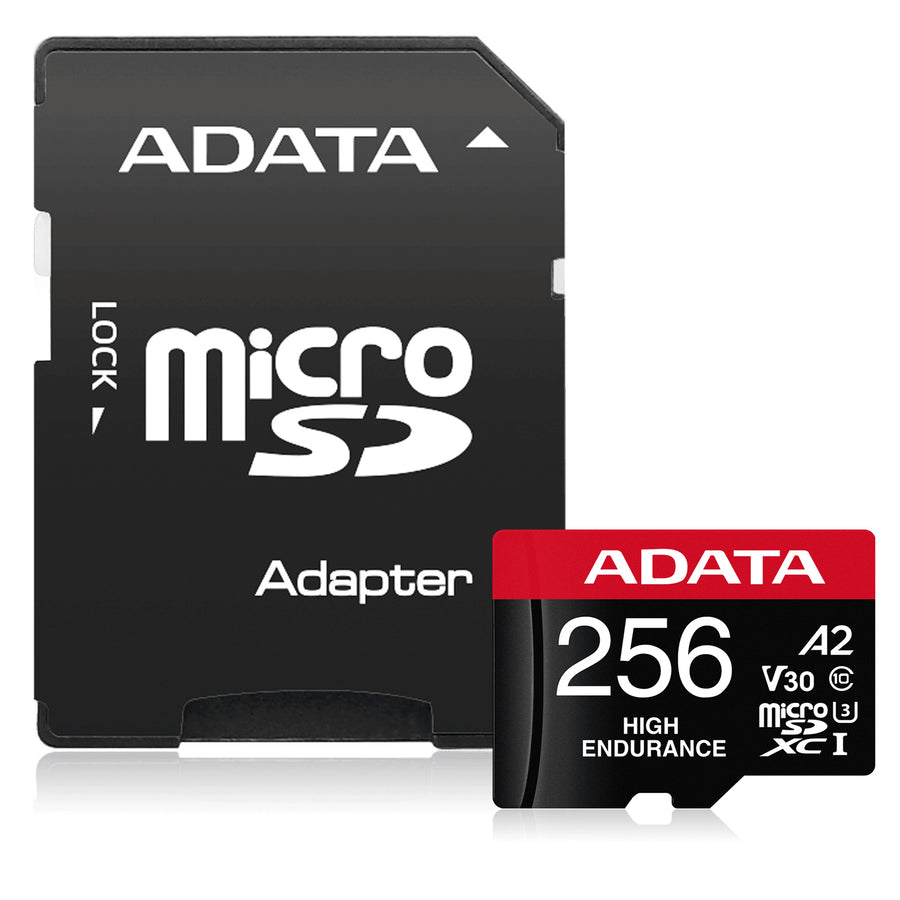 ADATA High Endurance microSDXC UHS-I U3 A2 V30 Card with Adapter 256GB