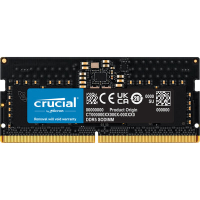 CT8G48C40S5 - CRUCIAL 8GB DDR5 NOTEBOOK MEMORY, PC5-38400, 4800MHz, UNRANKED, LIFE WTY - SODIMM