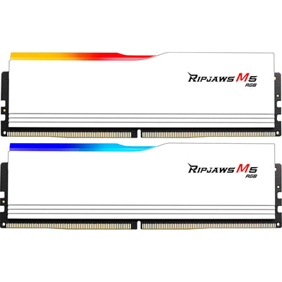 G.SKILL Ripjaws M5 RGB for Intel XMP / AMD EXPO 32GB 6000MT/s DDR5 Desktop UDIMM RAM Kit - White