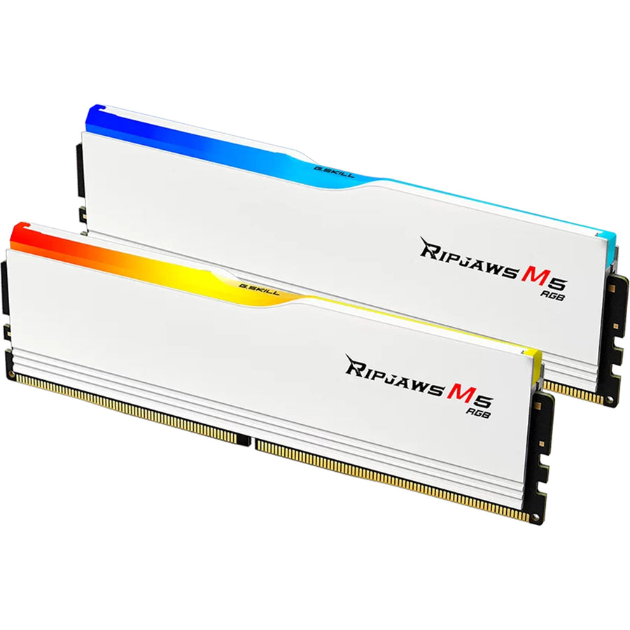 G.SKILL Ripjaws M5 RGB for Intel XMP / AMD EXPO 32GB 6000MT/s DDR5 Desktop UDIMM RAM Kit - White