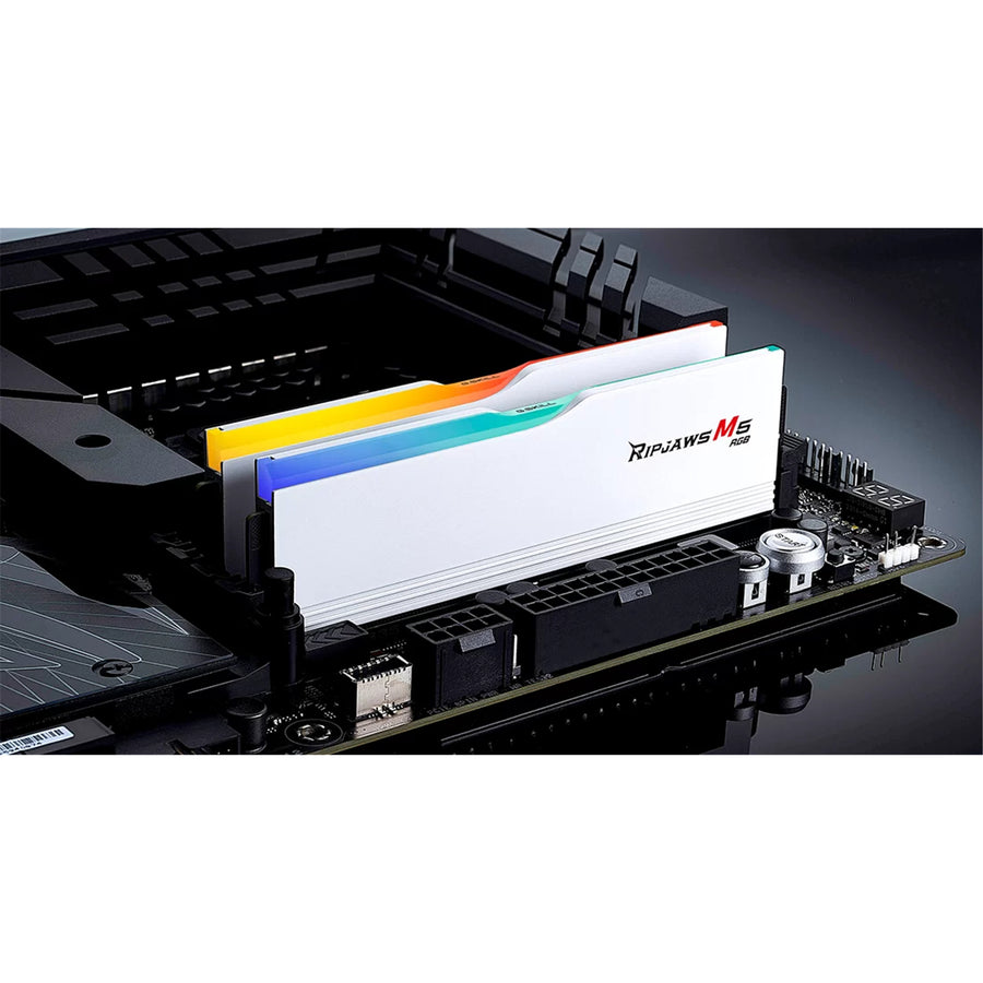 G.SKILL Ripjaws M5 RGB for Intel XMP / AMD EXPO 32GB 6000MT/s DDR5 Desktop UDIMM RAM Kit - White