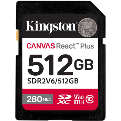 Kingston SDR2V6/512GB - 512GB SDXC Canvas React Plus U3 UHS-II