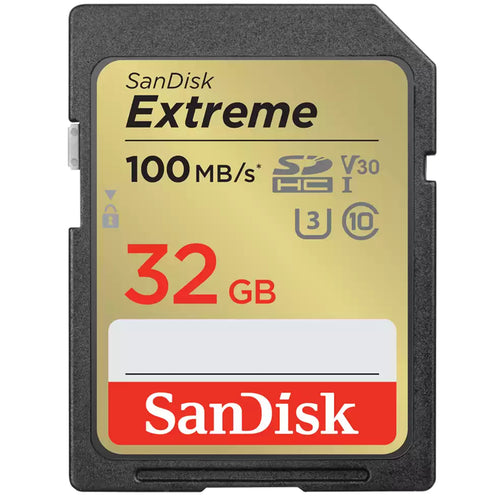 SDSDXVT-032G-GNCIN - SANDISK EXTREME SDHC SDXVT 32GB V30 U3 C10 UHS-I 100MB/S R 60MB/S W 4X6 LIFETIME LIMITED