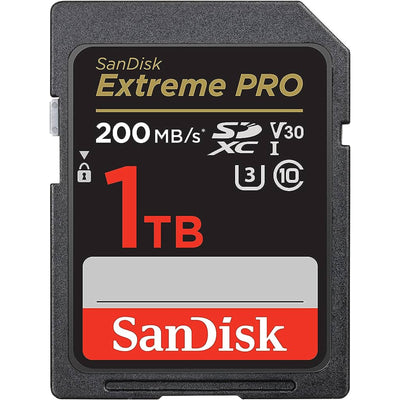 SDSDXXD-1T00-GN4IN - SANDISK EXTREME PRO SDXC, SDXXD 1TB, V30, U3, C10, UHS-I, 200MB/S R, 140MB/S W, 4X6, LIFETIME LIMITED