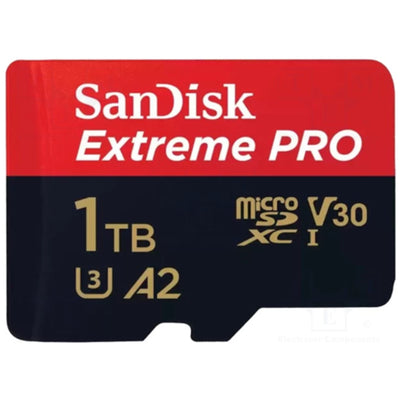 SDSQXCD-1T00-GN6MA - SANDISK EXTREME PRO MICROSDXC, SQXCD 1TB, V30, U3, C10, A2, UHS-I, 200MB/S R, 140MB/S W, 4X6, SD ADAPTOR, LIFETIME LIMITED