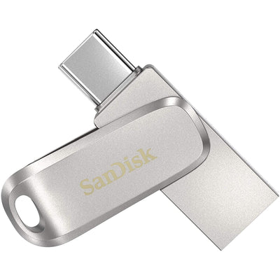 SANDISK ULTRA DUAL DRIVE LUXE SDDDC4 128GB USB TYPE C METAL USB3.1/TYPE C REVERSIBLE CONNECTOR SWIVEL DESIGN TYPE-C ENABLED DEVICES 5Y