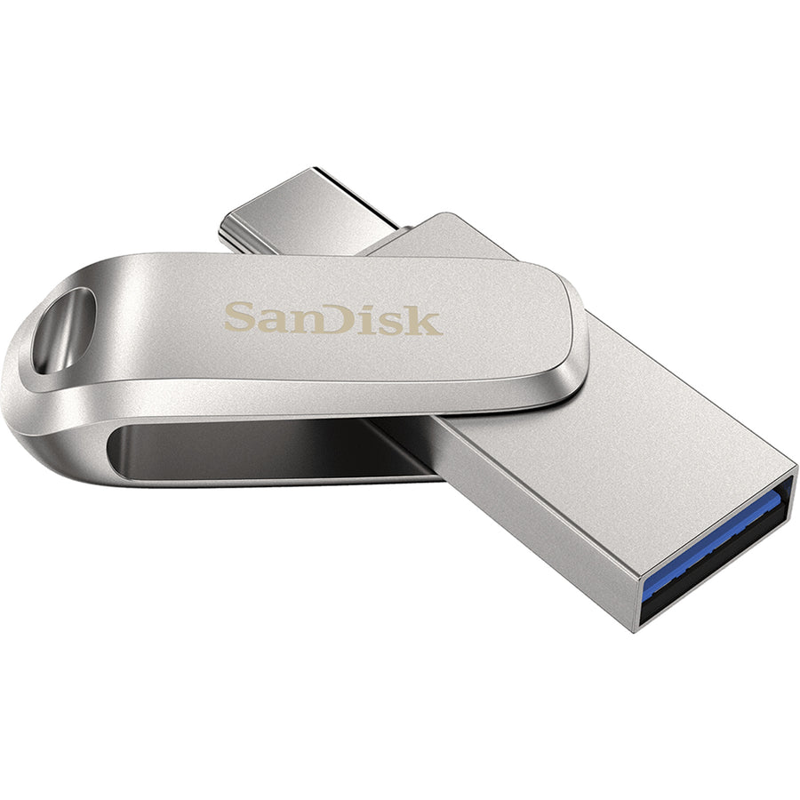 SANDISK ULTRA DUAL DRIVE LUXE SDDDC4 512GB USB TYPE C METAL USB3.1/TYPE C REVERSIBLE CONNECTOR SWIVEL DESIGN TYPE-C ENABLED DEVICES 5Y