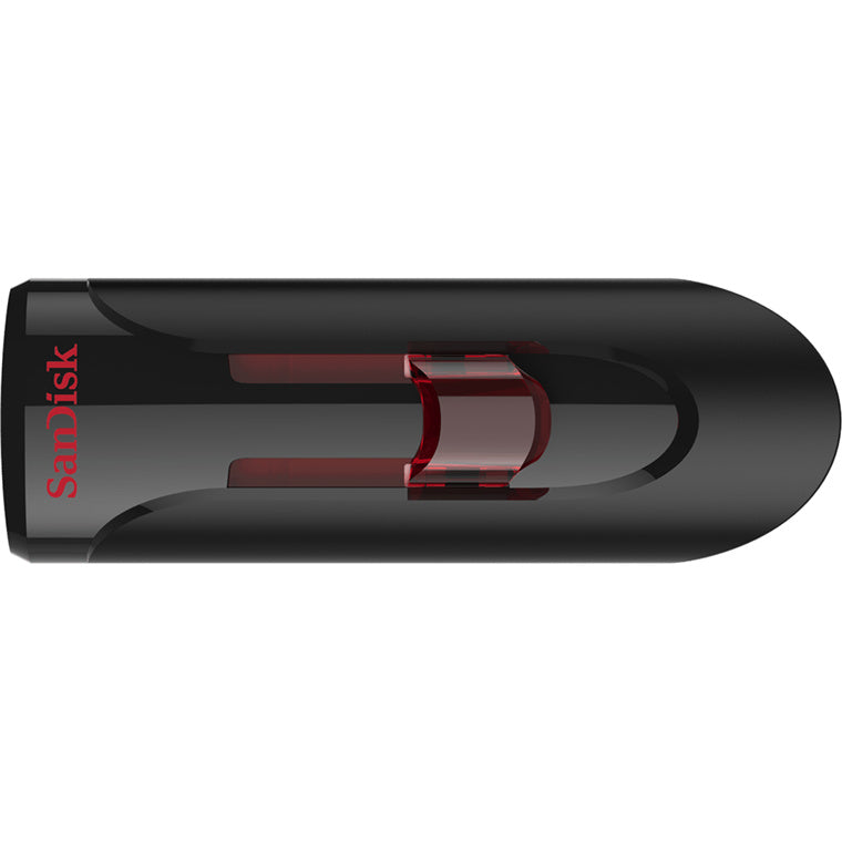 SDCZ600-032G-G35 - SANDISK CRUZER GLIDE 3.0 USB FLASH DRIVE CZ600 32GB USB3.0 BLACK WITH RED SLIDER RETRACTABLE DESIGN 5Y