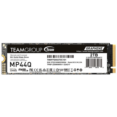 TeamGroup Team TM8FFD002T0C101 TEAMGROUP M.2-2280 PCI-E GEN4x4 MP44Q 2TB SSD (R7400 / W6500)