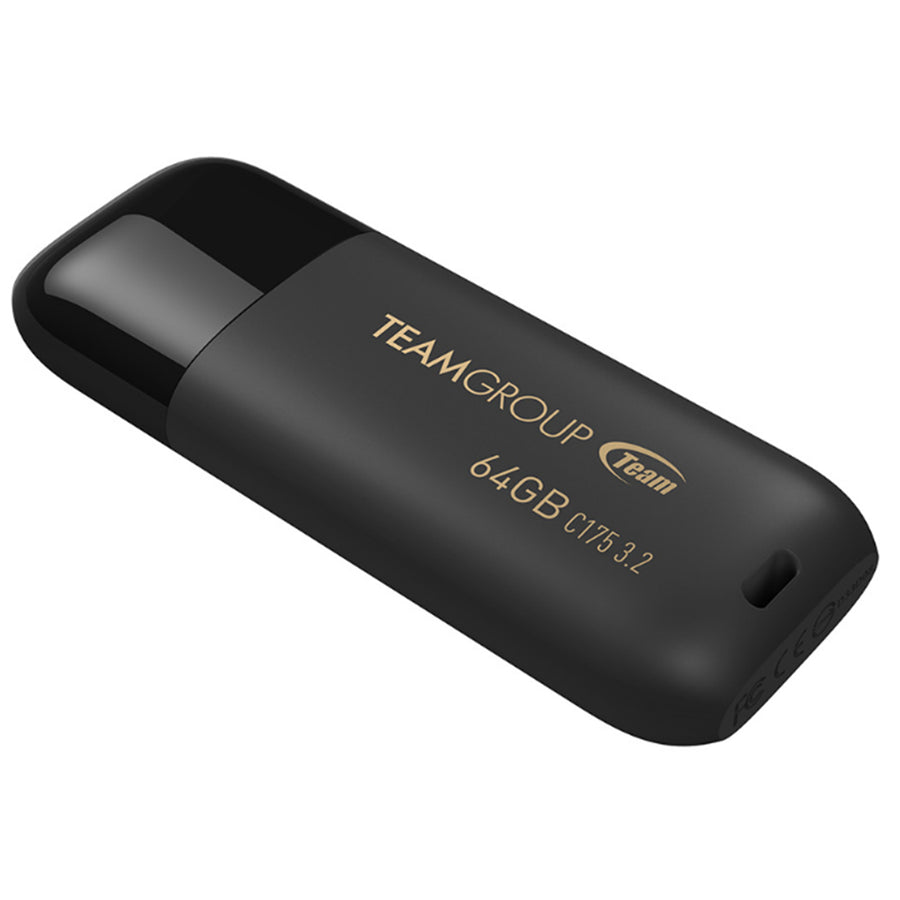 TC175364GB01 - TEAM C175 SERIES 64GB USB 3.2 GEN1 FLASH DRIVE BLACK