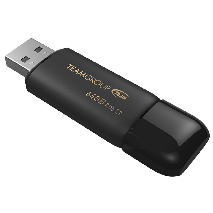 TC175364GB01 - TEAM C175 SERIES 64GB USB 3.2 GEN1 FLASH DRIVE BLACK