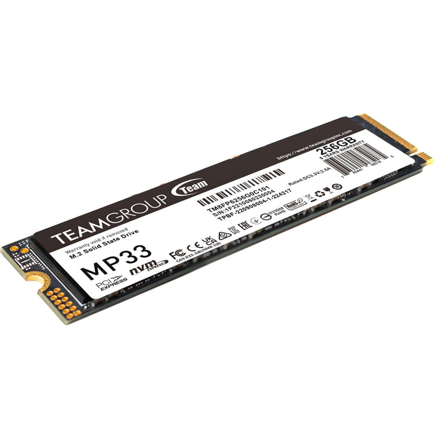 TM8FP6256G0C101 - TEAM MP33 256GB PCIe 3.0x4 TLC NVMe SSD R/W 1,800 / 1,500 MB/s