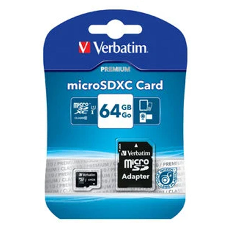 Verbatim Premium microSDXC Class 10 UHS-I Card 64GB with Adapter