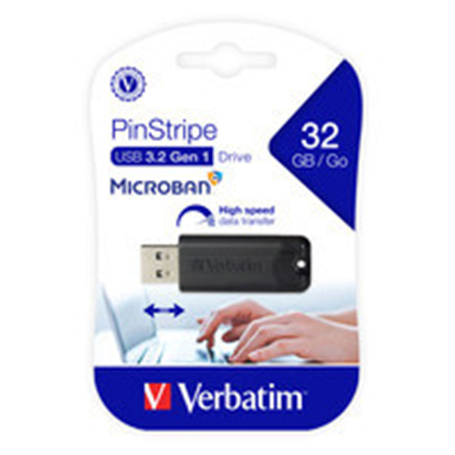 Verbatim  49317 Pinstripe USB Flash Drive - 32GB - Black