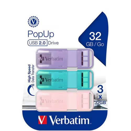 Verbatim  66760 Pop-up USB Flash Drive - 32GB - Triple Pack
