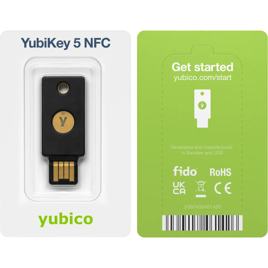 Yubico Yubikey 5 NFC - USB-A Multi-Protocol - v5.7 - with Strong Two-Factor / Multi-Factor / Passwordless Authentication - 5060408461426