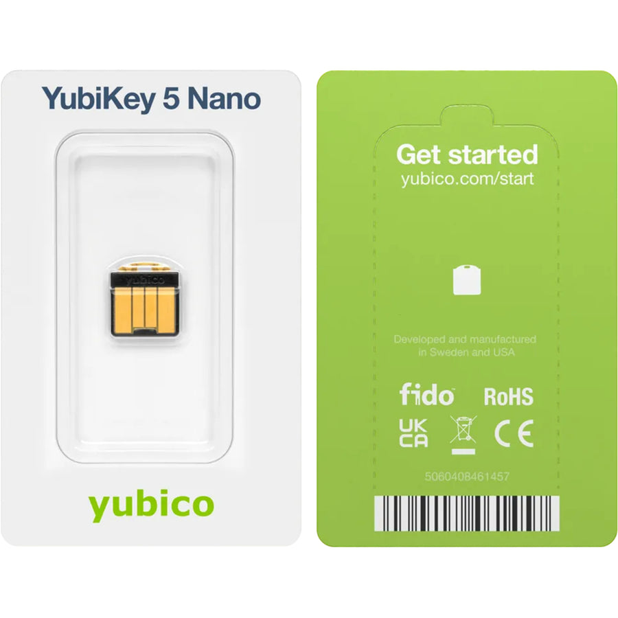 Yubico YubiKey 5 Nano - USB-A Multi-Protocol - v5.7 - Two Factor Security Key